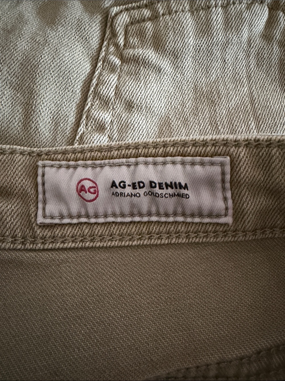 AG Adriano Goldschmied High-Rise Cuffed Jean Shorts in Khaki Brown - Picture 6 of 12